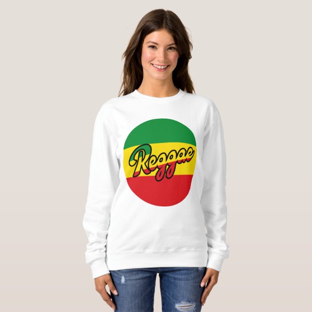 Reggae Music with reggae flag colors Sweatshirt (Front Full)