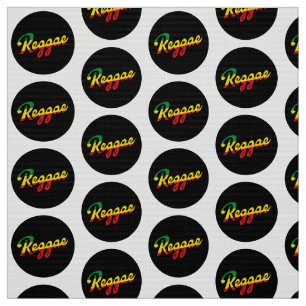 Reggae Music with reggae flag colours Fabric
