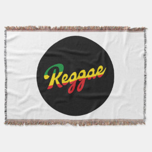 Reggae Music with reggae flag colours Throw Blanket