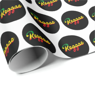 Reggae Music with reggae flag colours Wrapping Paper