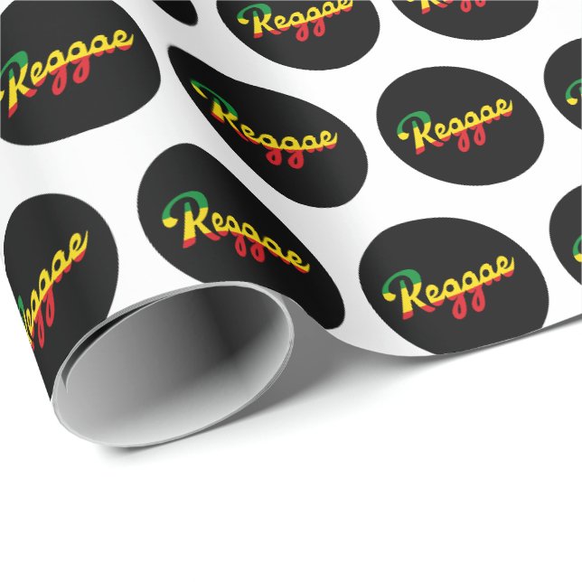 Reggae Music with reggae flag colours Wrapping Paper (Roll Corner)