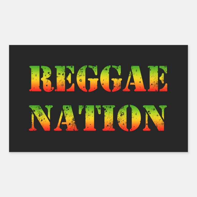 Reggae Nation  Rectangular Sticker (Front)