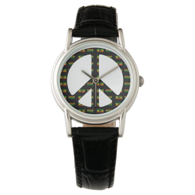 Reggae One Love Peace Sign Watch (Front)
