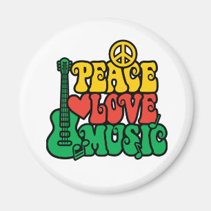 Reggae Peace Love Music Magnet