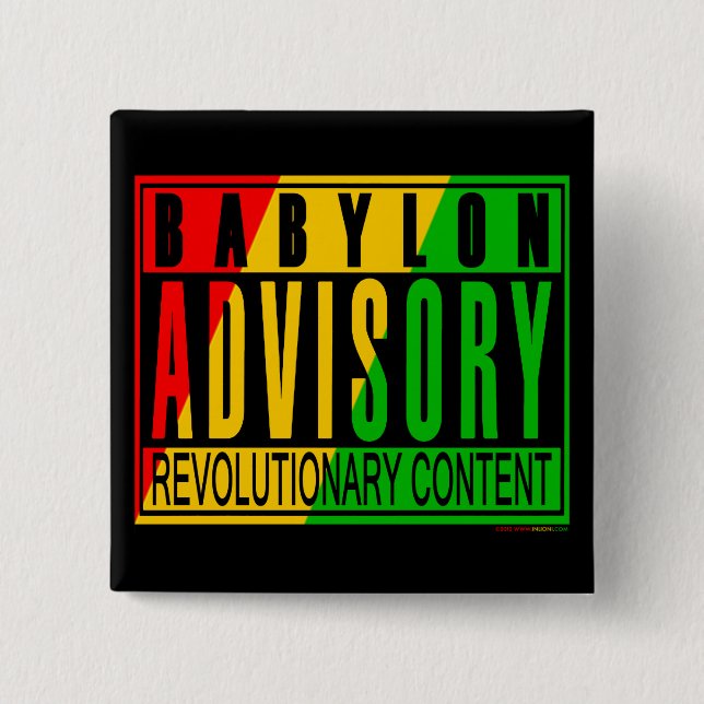 Reggae RASTA 15 Cm Square Badge (Front)
