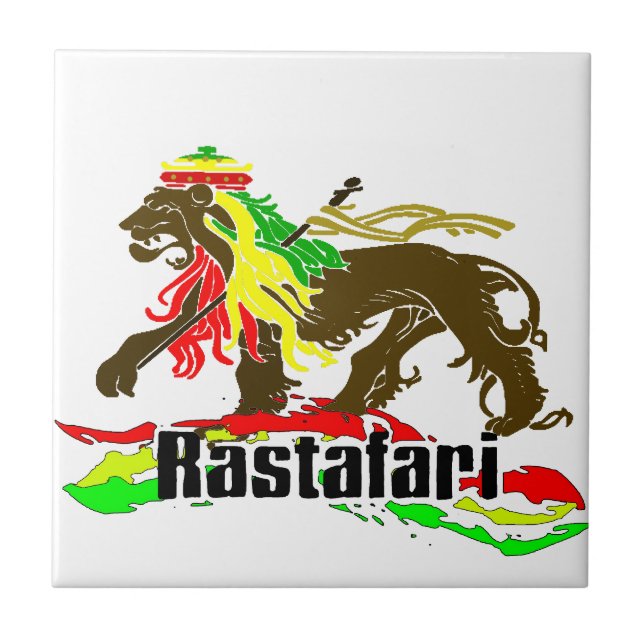 Reggae Rasta Iron, Lion, Zion 2 Tile (Front)