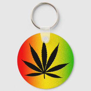 Reggae Rasta Leaf Jamaican Classic Round Keychain