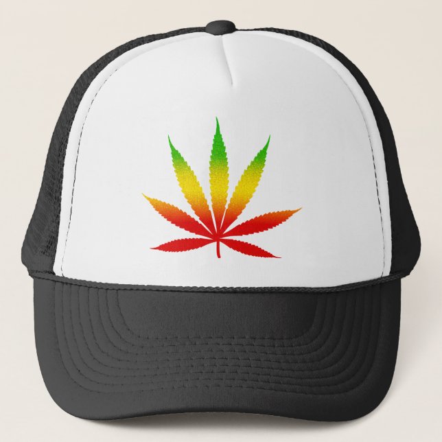 Reggae Rasta Leaf Jamaican Jamaica Hats (Front)