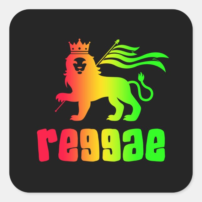 Reggae Rasta Lion  Square Sticker (Front)