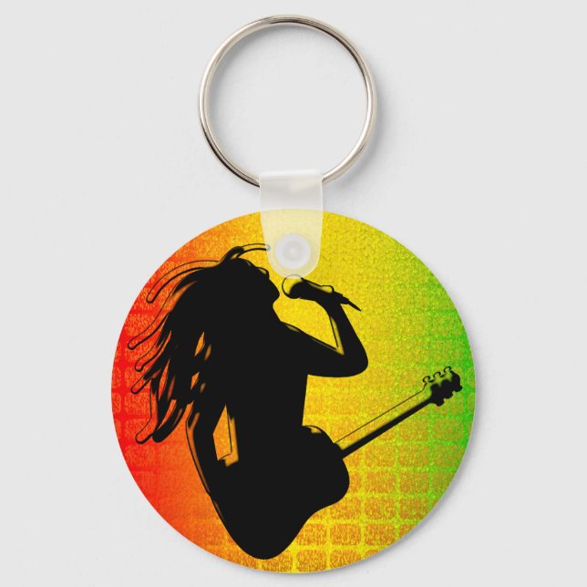 Reggae Rasta Rastafarian Classic Round Keychain (Front)