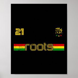 Reggae Rastafari Ethiopia Jamaica Footbyll Soccer Poster