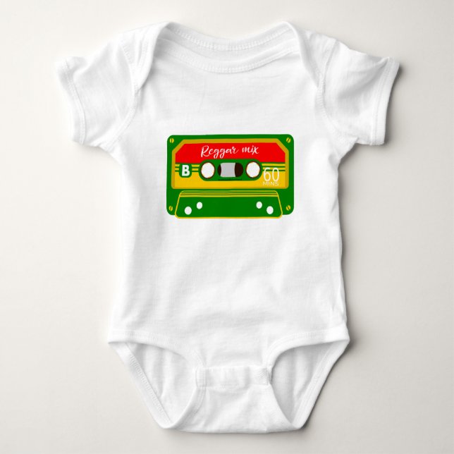 Reggae Rastafarian Colours Mix tape Baby Bodysuit (Front)