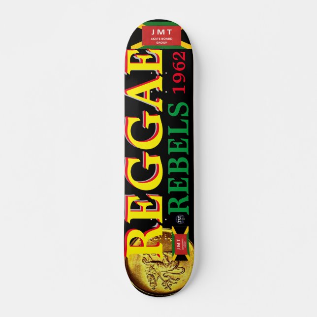 REGGAE  REBELS   JMT 7 3/4" Skateboard Deck (Front)