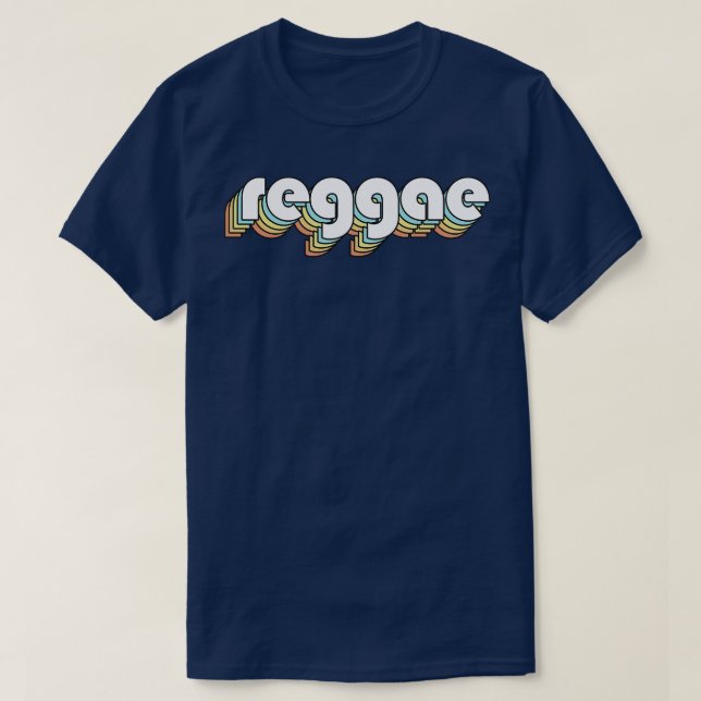 Reggae Retro Rainbow Typography Faded Style T-Shirt (Design Front)