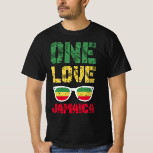 Reggae Retro Rastafari Rasta Quote One Love  T-Shirt