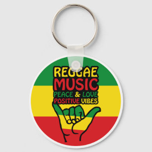 Reggae Shaka Hand with positive quotes Key Ring