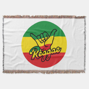 Reggae Shaka Hands with reggae colours Throw Blanket