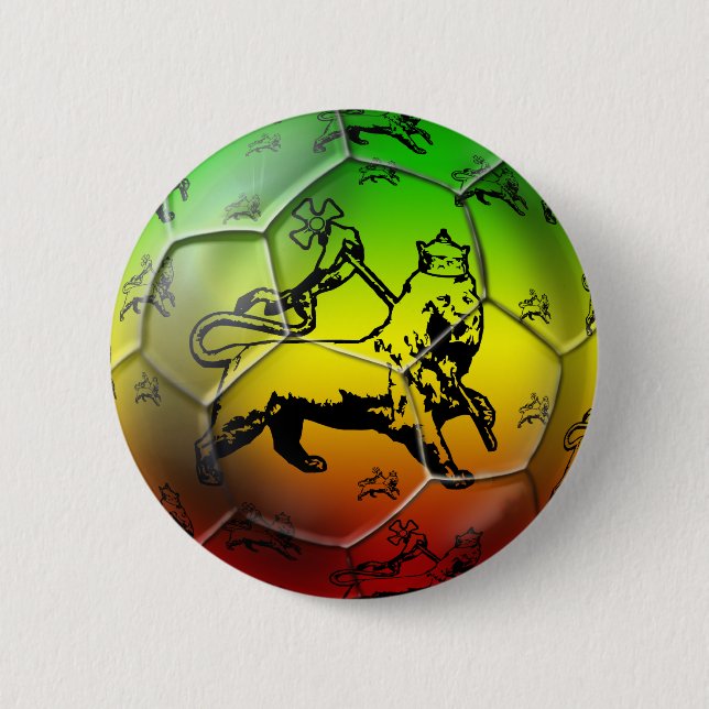 Reggae Soccer - Rasta soccer football team 6 Cm Round Badge (Front)