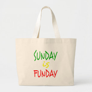 Reggae Sunday Is Funday Large Tote Bag
