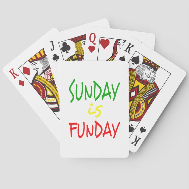 Reggae Sunday Is Funday Playing Cards (Back)