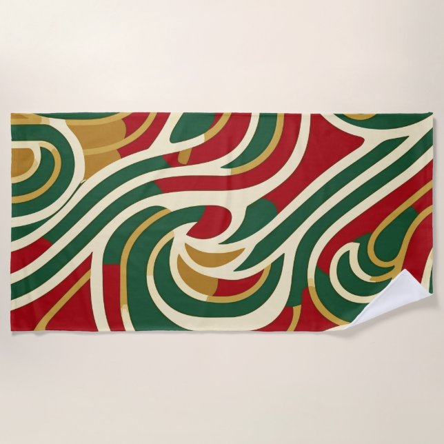 Reggae Tribal Pop Art Beach Towel (Front)