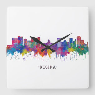 Regina Canada Skyline Square Wall Clock