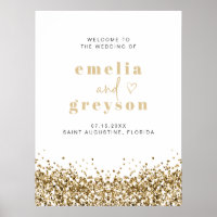 REGINA Glam Yellow Gold Sequins Wedding Welcome 