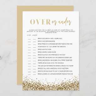 REGINA Gold Over Under Bridal Shower Game Invitation
