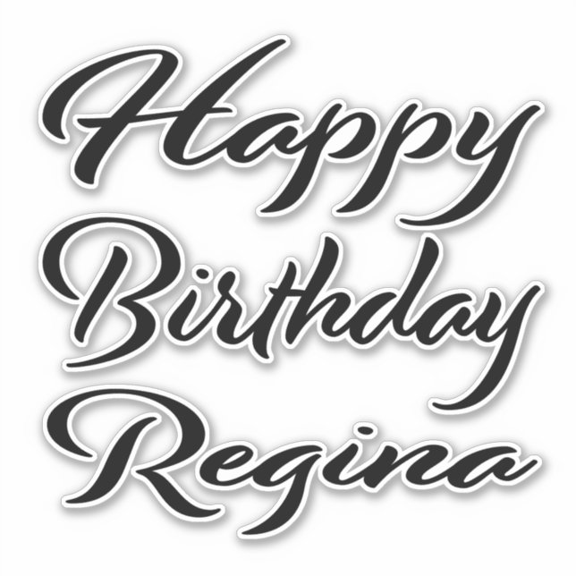 Regina Name First name black Sticker Birthday (Front)