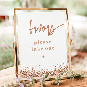 REGINA Rose Gold Sequins Wedding Party Favours Pos Poster