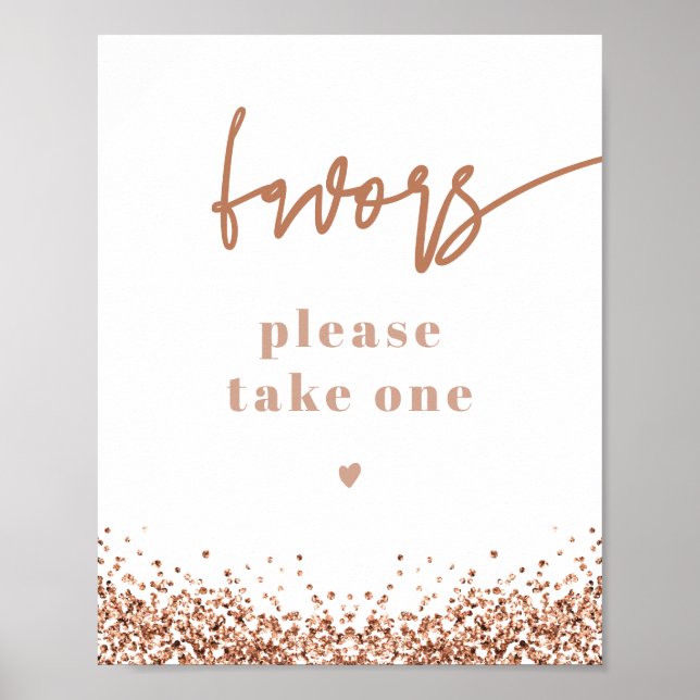 REGINA Rose Gold Sequins Wedding Party Favours Pos Poster (Front)