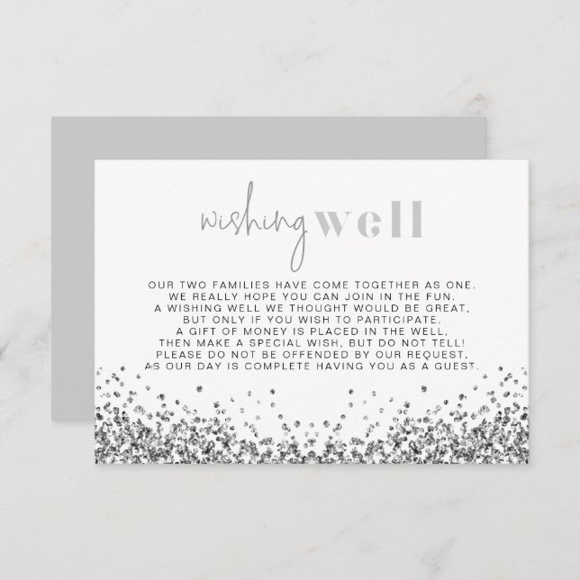 REGINA Silver Glam Sequins Wishing Well Card (Front/Back)