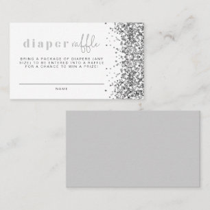 REGINA Silver Glitter Sequins Diaper Raffle Card