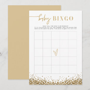 REGINA Yellow Gold Sequins Baby Shower Bingo Game Invitation