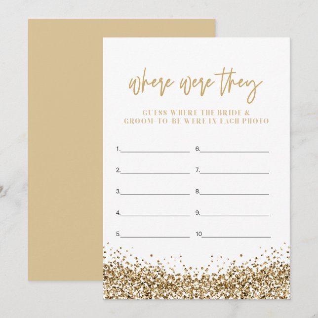 REGINA Yellow Gold Where Were They Bridal Shower Invitation (Front/Back)