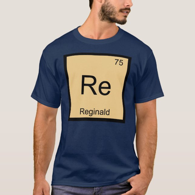 Reginald Name Chemistry Element Periodic Table T-Shirt (Front)