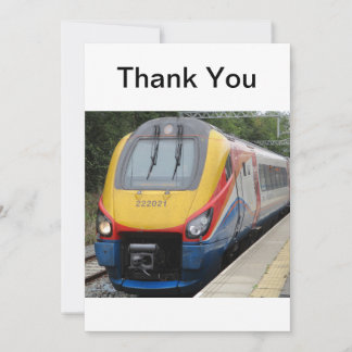 Regional and Intercity Train Flat Thank You Card