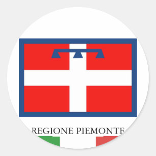 Regione Piemonte flag Classic Round Sticker