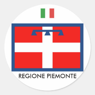 Regione Piemonte flag Classic Round Sticker