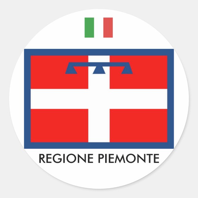 Regione Piemonte flag Classic Round Sticker (Front)