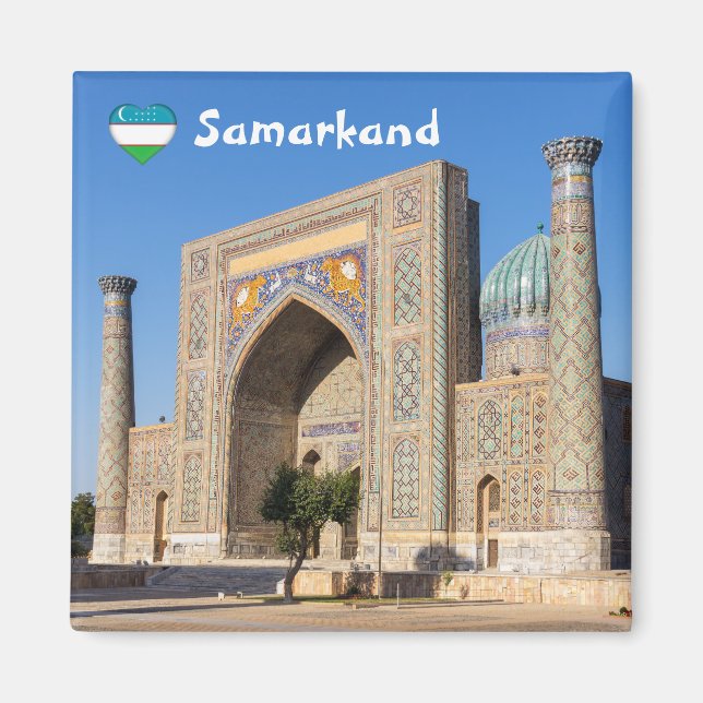 Registan square at sunset - Samarkand, Uzbekistan Magnet (Front)