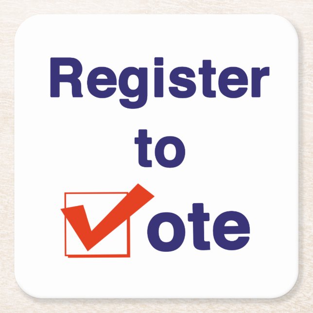 Register to Vote 2026 Elections Square Paper Coaster (Front)