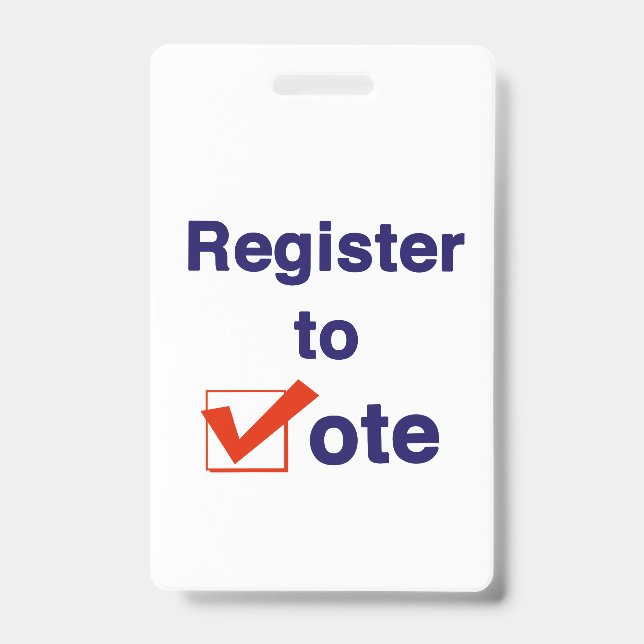 Register To Vote 2026 ID Badge (Front)