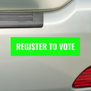 Register to vote minimalist modern neon green bumper sticker