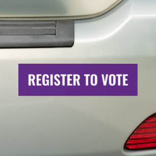 Register to vote minimalist typography purple bumper sticker