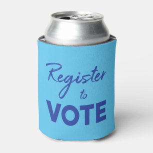 Register to Vote – modern blue typography Can Cooler