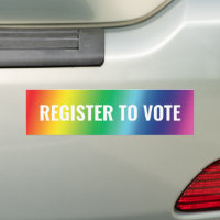 Register to vote rainbow gradient typography pride