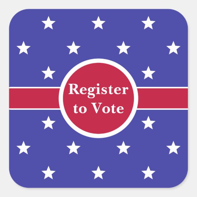Register to Vote Red Blue White Stars Square Sticker (Front)