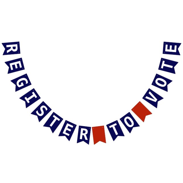 Register to Vote Red White and Blue Patriotic Bunting (All)