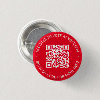 Register to vote scannable QR Code custom red